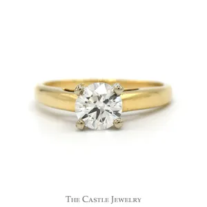 1.03ct Round Diamond Solitaire Engagement Ring in 14k Yellow Gold