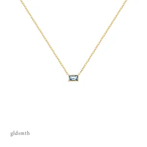 10k Gold Lauren Blue Topaz Necklace