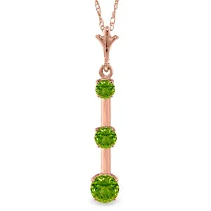 1.25 Carat 14K Solid Rose Gold Generosity Peridot Necklace