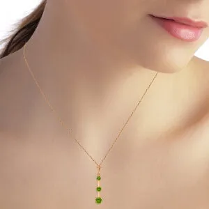 1.25 Carat 14K Solid Rose Gold Generosity Peridot Necklace