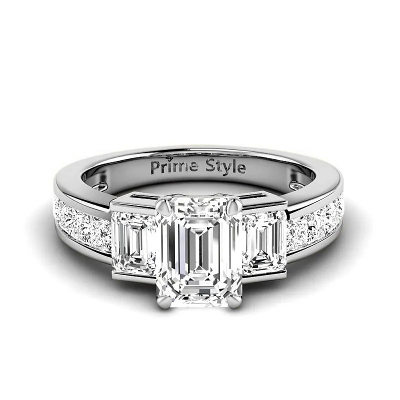 Stunning 1.85-4.35 CT Princess & Emerald Cut Lab-Grown Diamond Engagement Ring