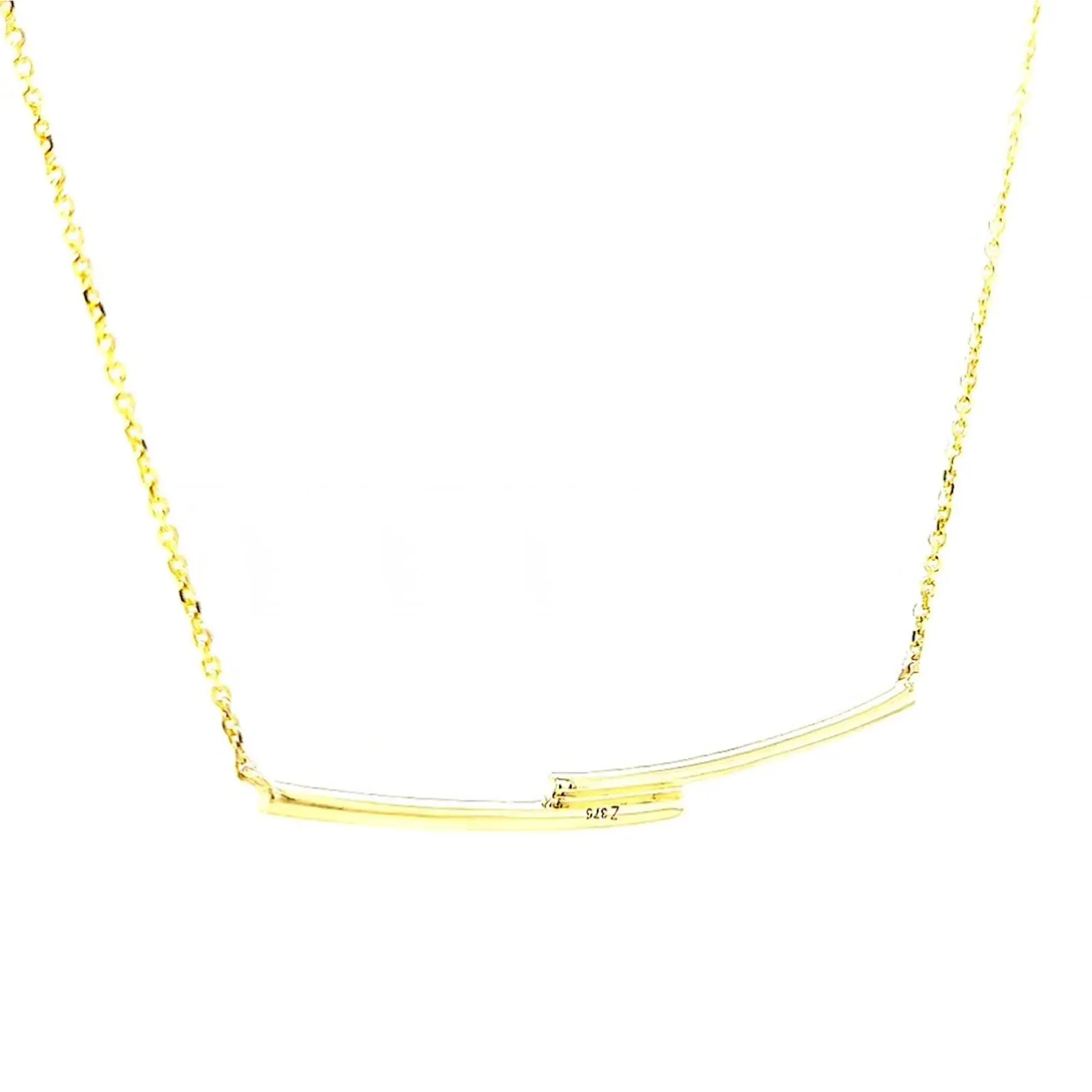 9ct Yellow Gold Round Brilliant Cut with 0.08 CARAT tw of  Diamond Necklace