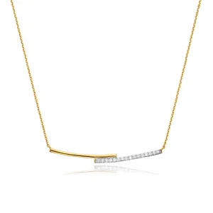 9ct Yellow Gold Round Brilliant Cut with 0.08 CARAT tw of  Diamond Necklace