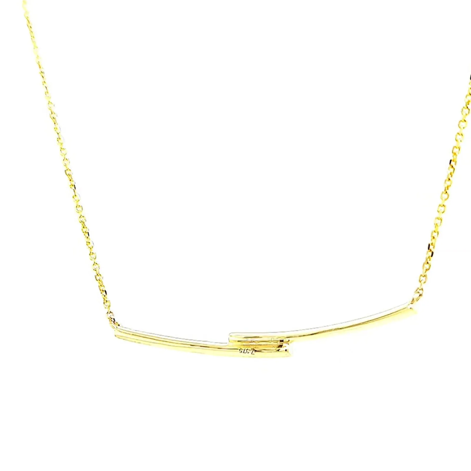 9ct Yellow Gold Round Brilliant Cut with 0.08 CARAT tw of  Diamond Necklace