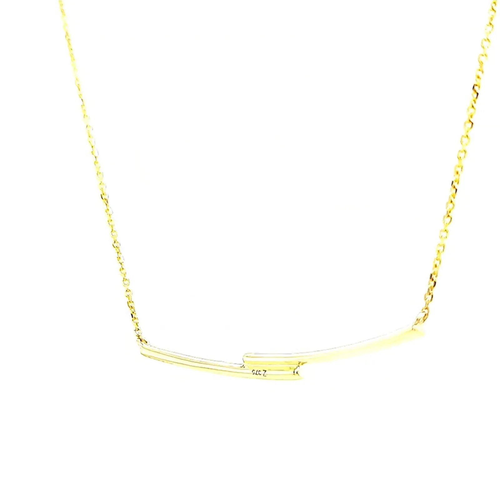 9ct Yellow Gold Round Brilliant Cut with 0.08 CARAT tw of  Diamond Necklace