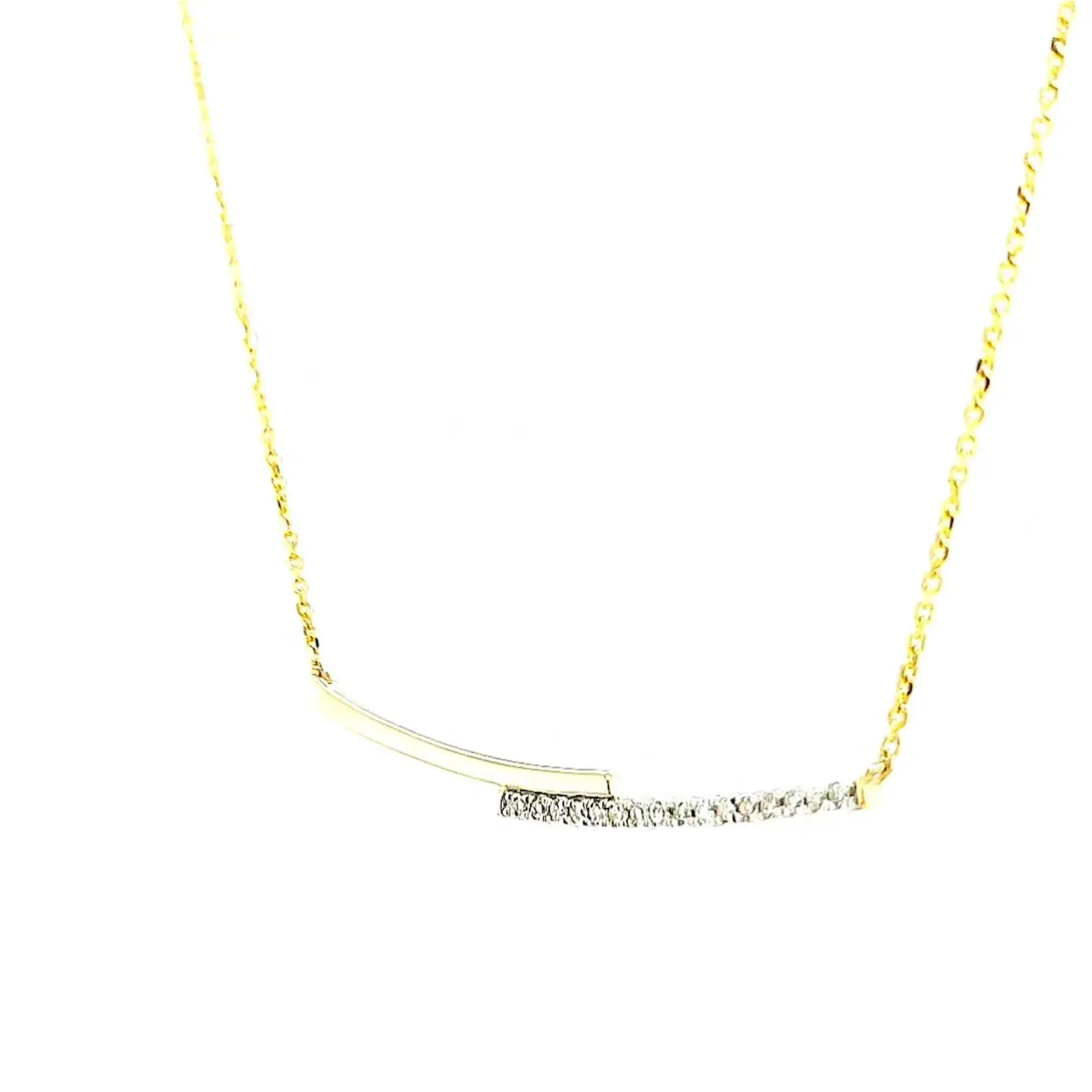 9ct Yellow Gold Round Brilliant Cut with 0.08 CARAT tw of  Diamond Necklace