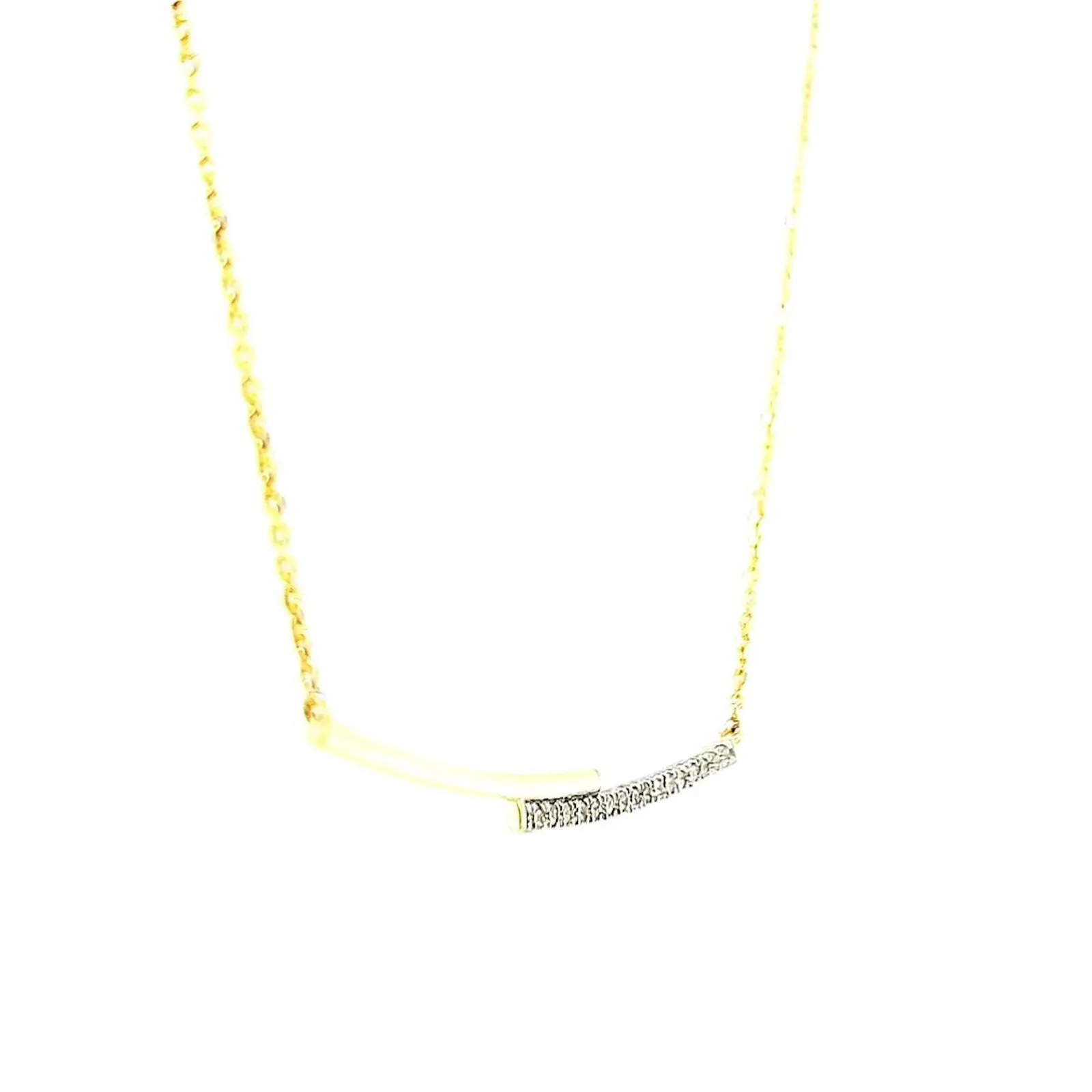 9ct Yellow Gold Round Brilliant Cut with 0.08 CARAT tw of  Diamond Necklace