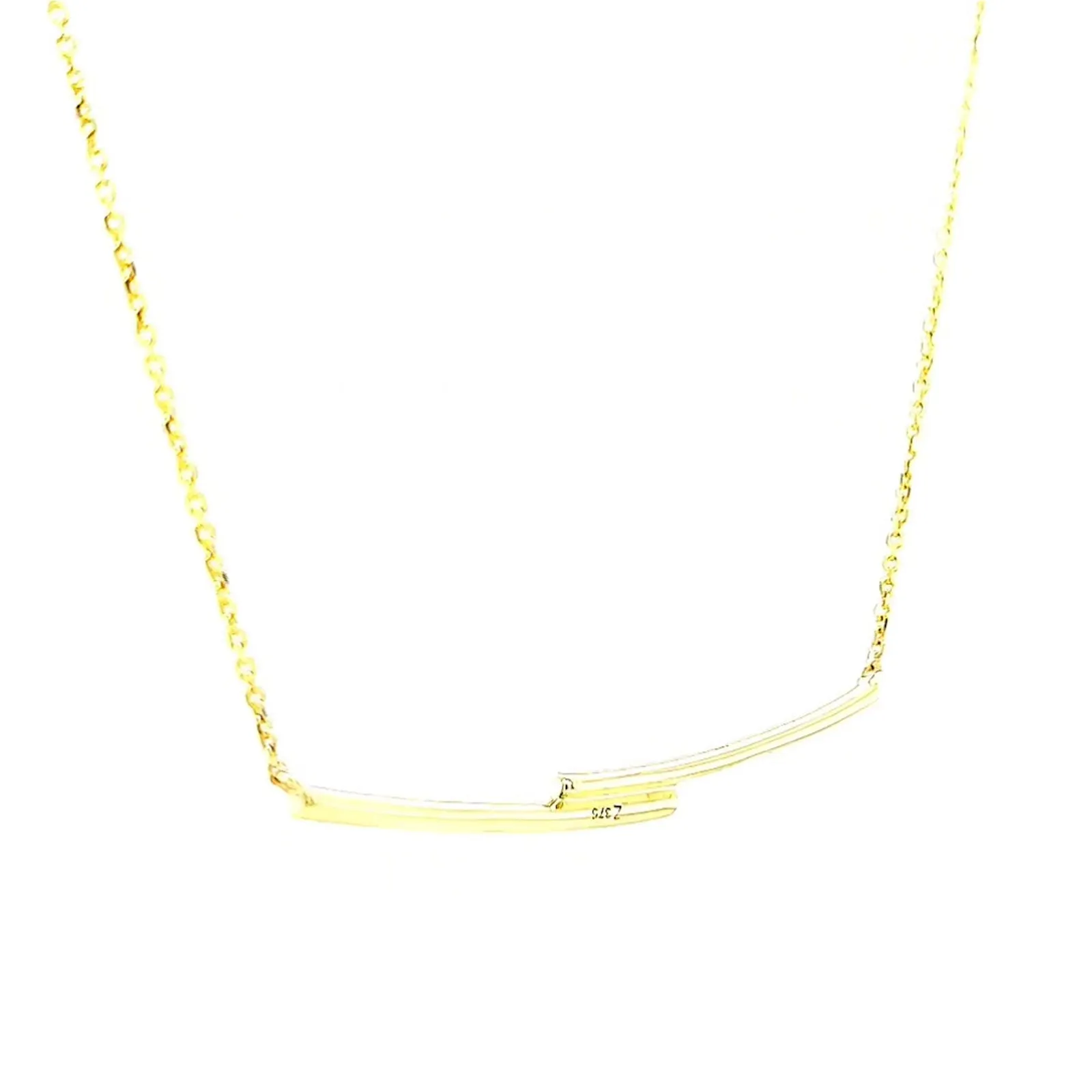 9ct Yellow Gold Round Brilliant Cut with 0.08 CARAT tw of  Diamond Necklace