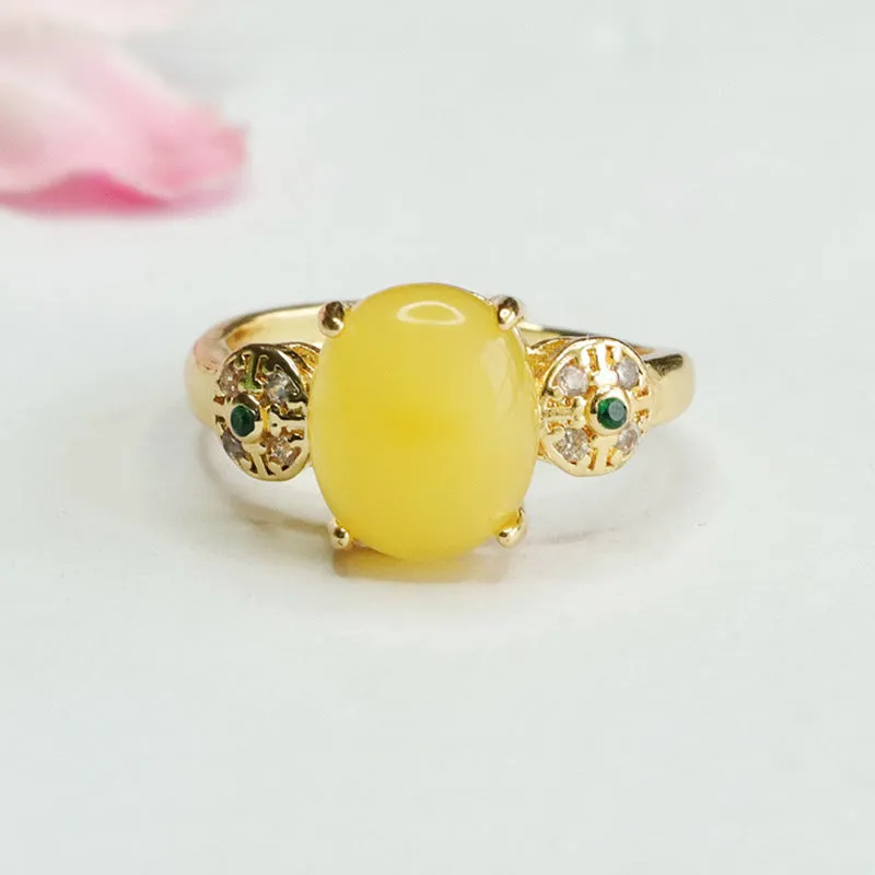 Antique Female Sterling Silver Arm Ring with Beeswax Amber