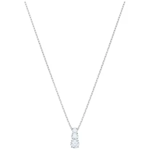 ATTRACT TRILOGY ROUND PENDANT, WHITE, RHODIUM PLATED