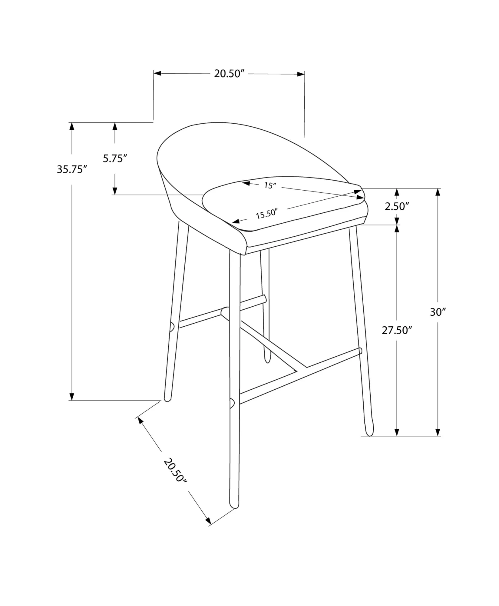 Bar Stool, Set Of 2, Bar Height, Chrome Metal, Grey Fabric, Contemporary, Modern