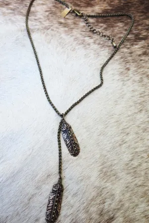 Cielo Feather Lariat Necklace