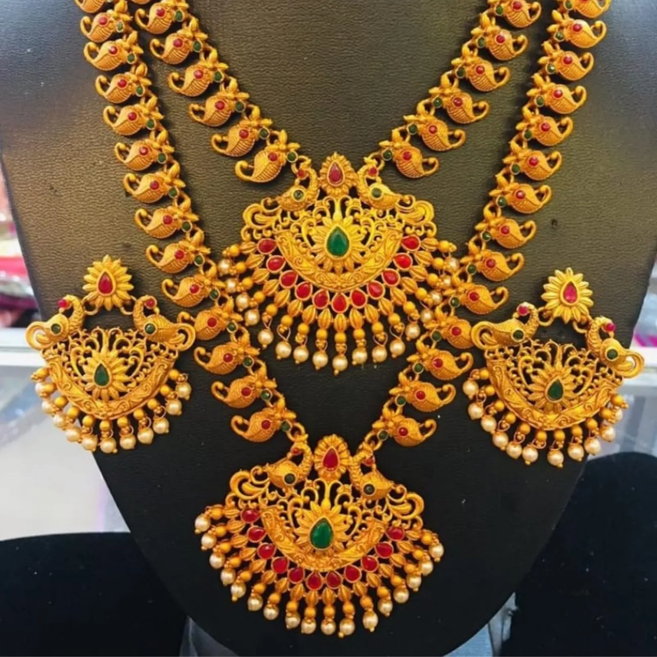 Copper Ethnic South Indian Temple Bridal Set