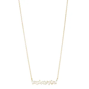 CZ Baguette Bar Necklace