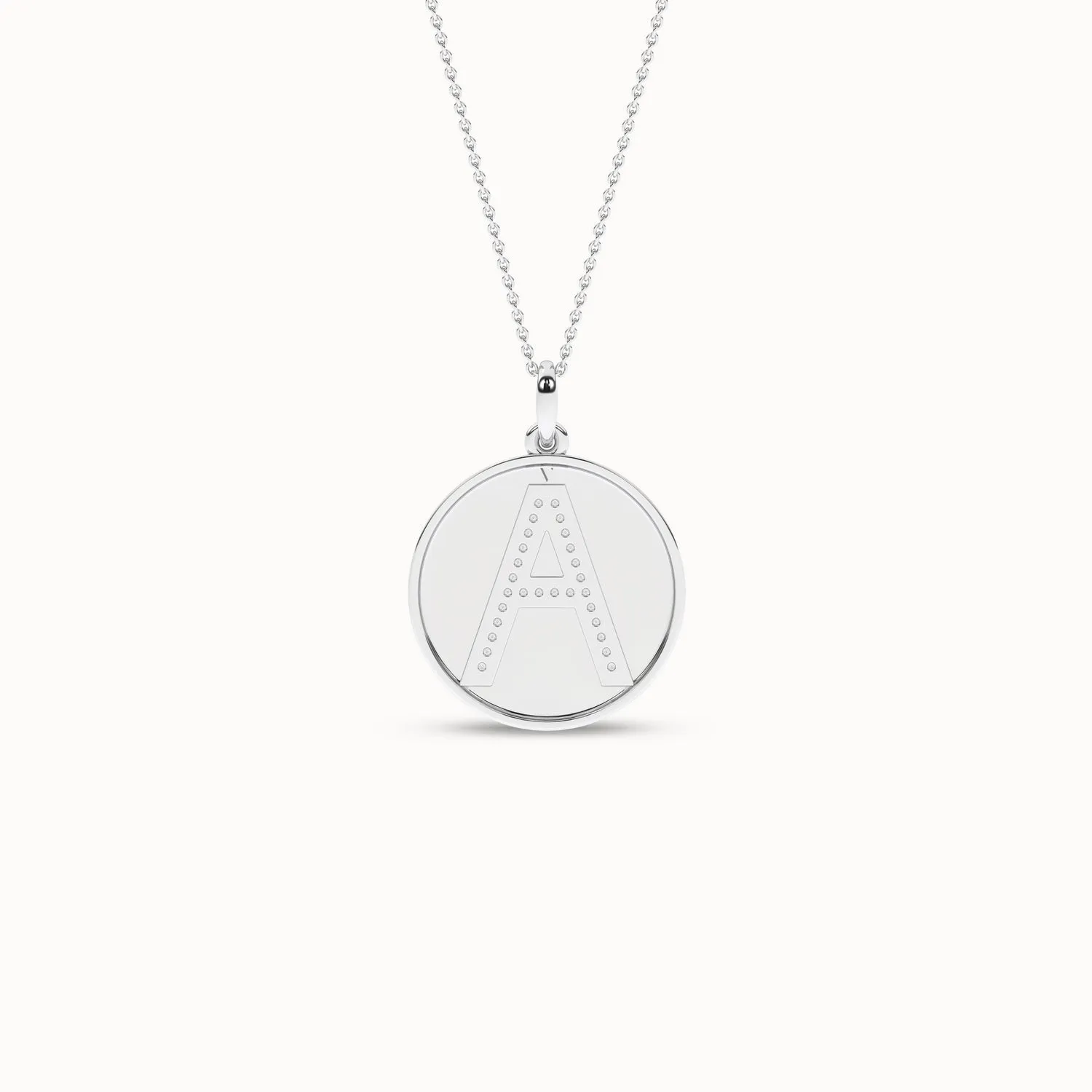 Diamond Initial Disc Necklace