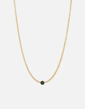 Dove Type Chain Necklace, Gold Vermeil/Teal