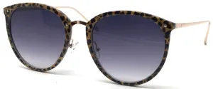 Fantas-Eyes Womens Key Largo Round Non-Polarized Sunglasses - Leopard/Gold