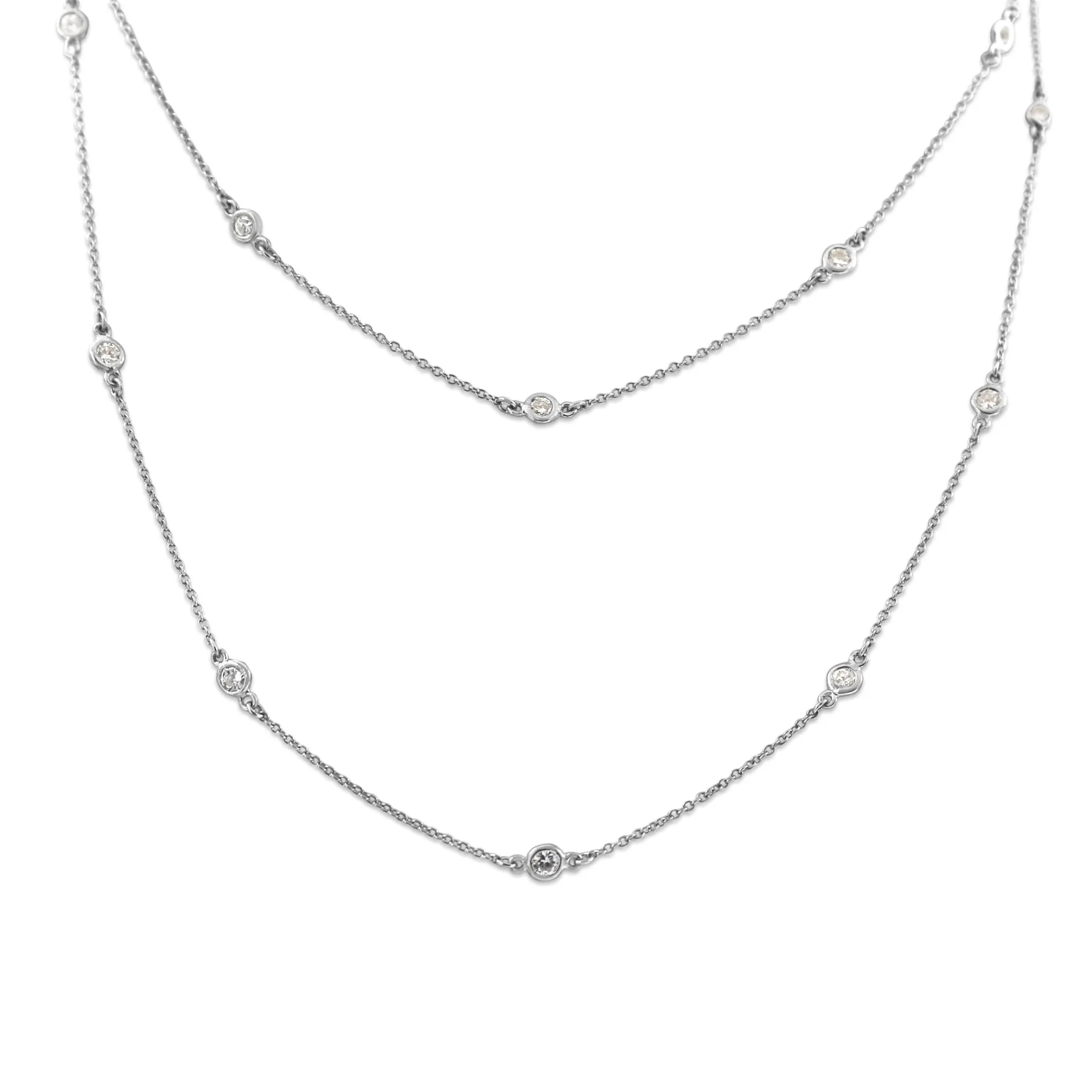 Handmade 21 Stone Brilliant Cut Diamond Longchain.