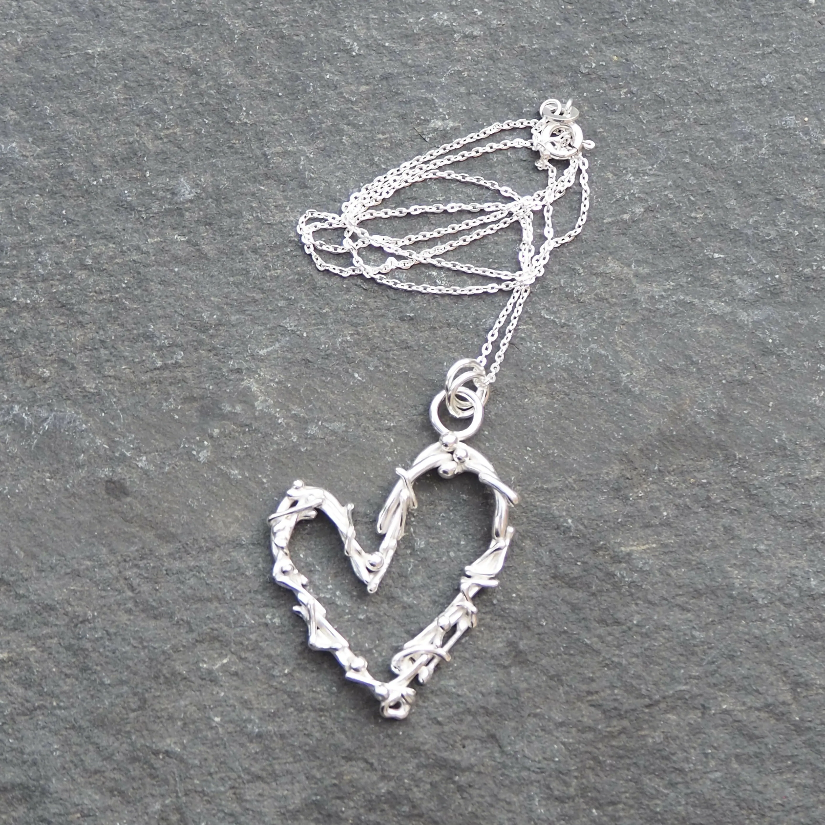 Heart - Fused Silver Love Heart Pendant