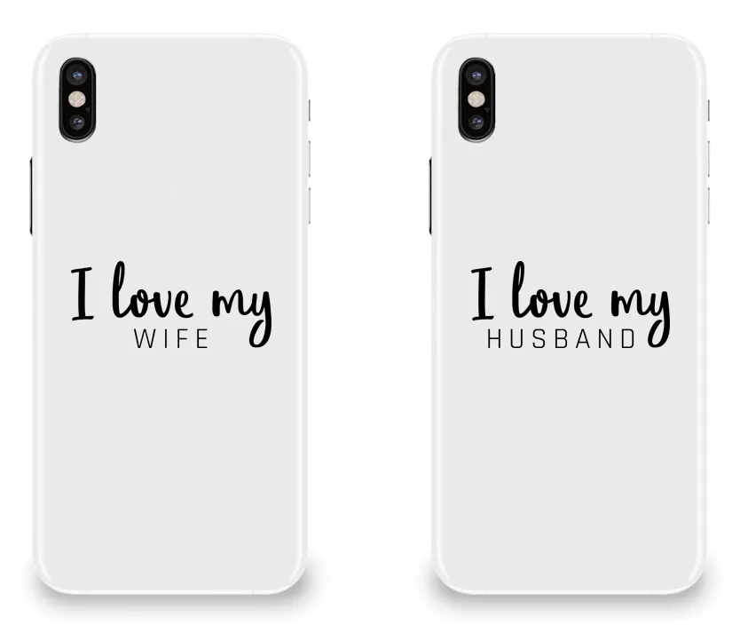 I Love My Wife & Husband - Couple Matching Phone Cases