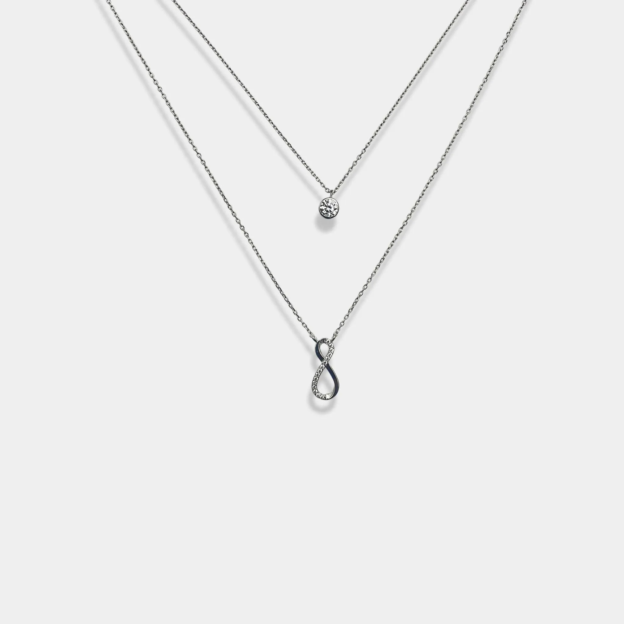 Infinite harmony double layer necklace