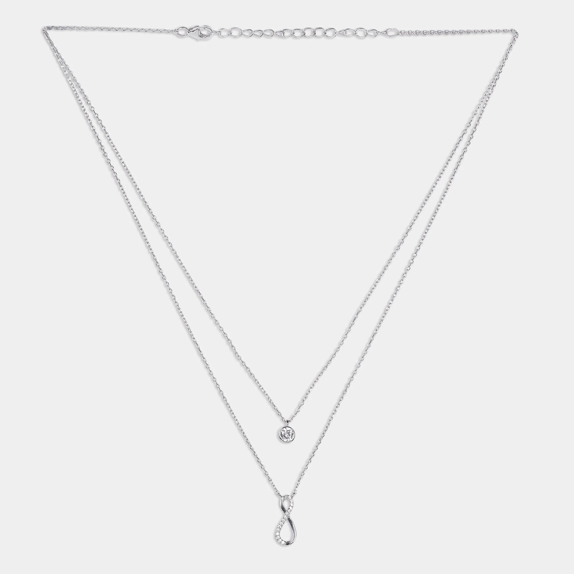 Infinite harmony double layer necklace