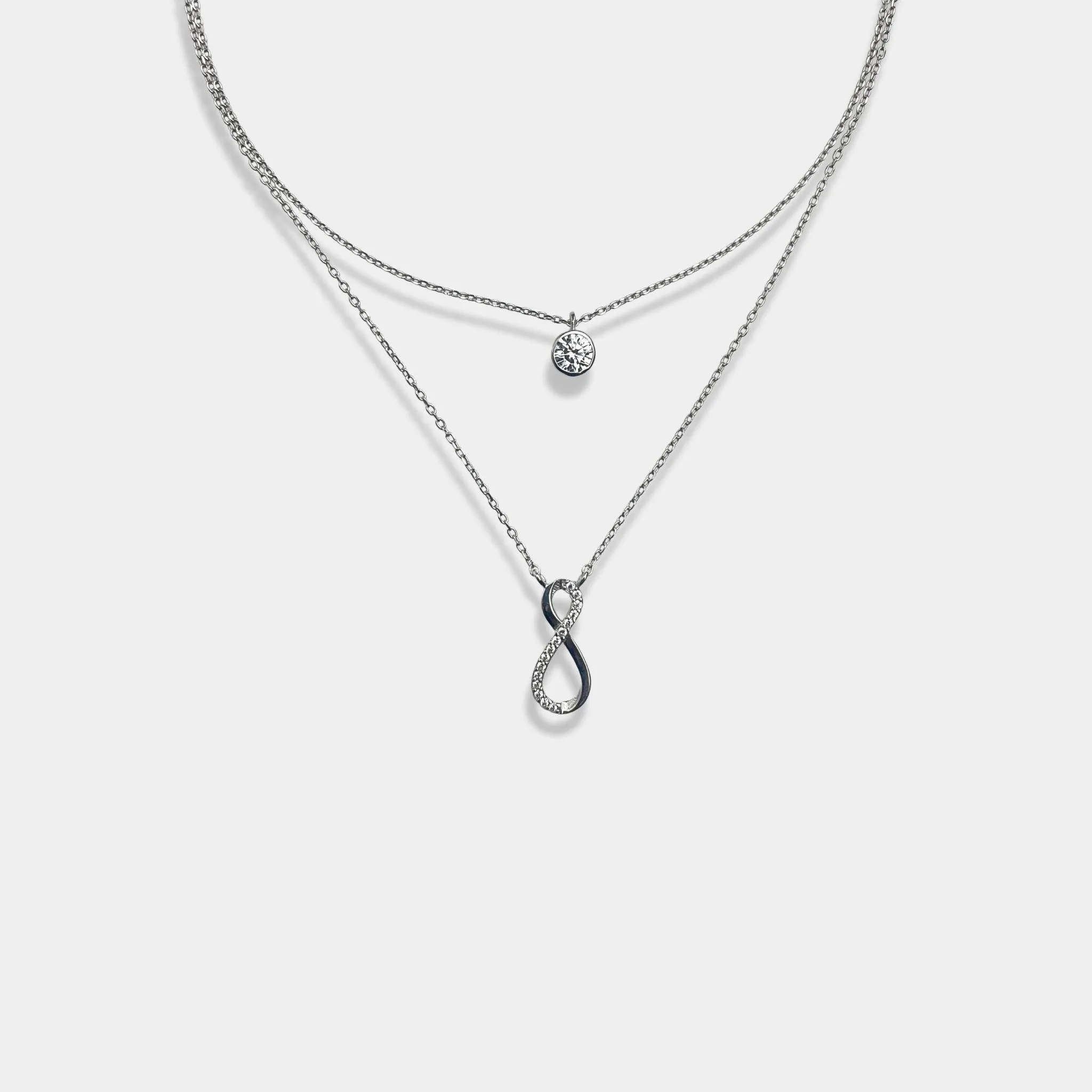 Infinite harmony double layer necklace