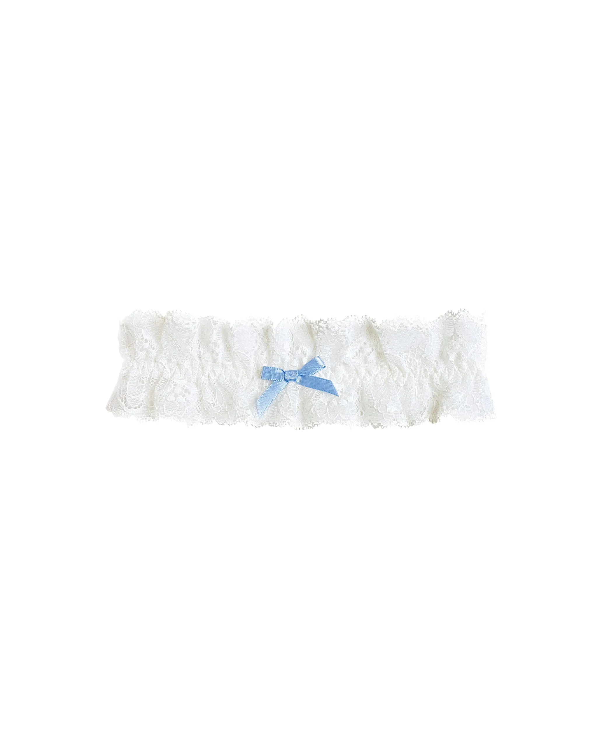 Ivory & Blue Bridal Garter in Lace