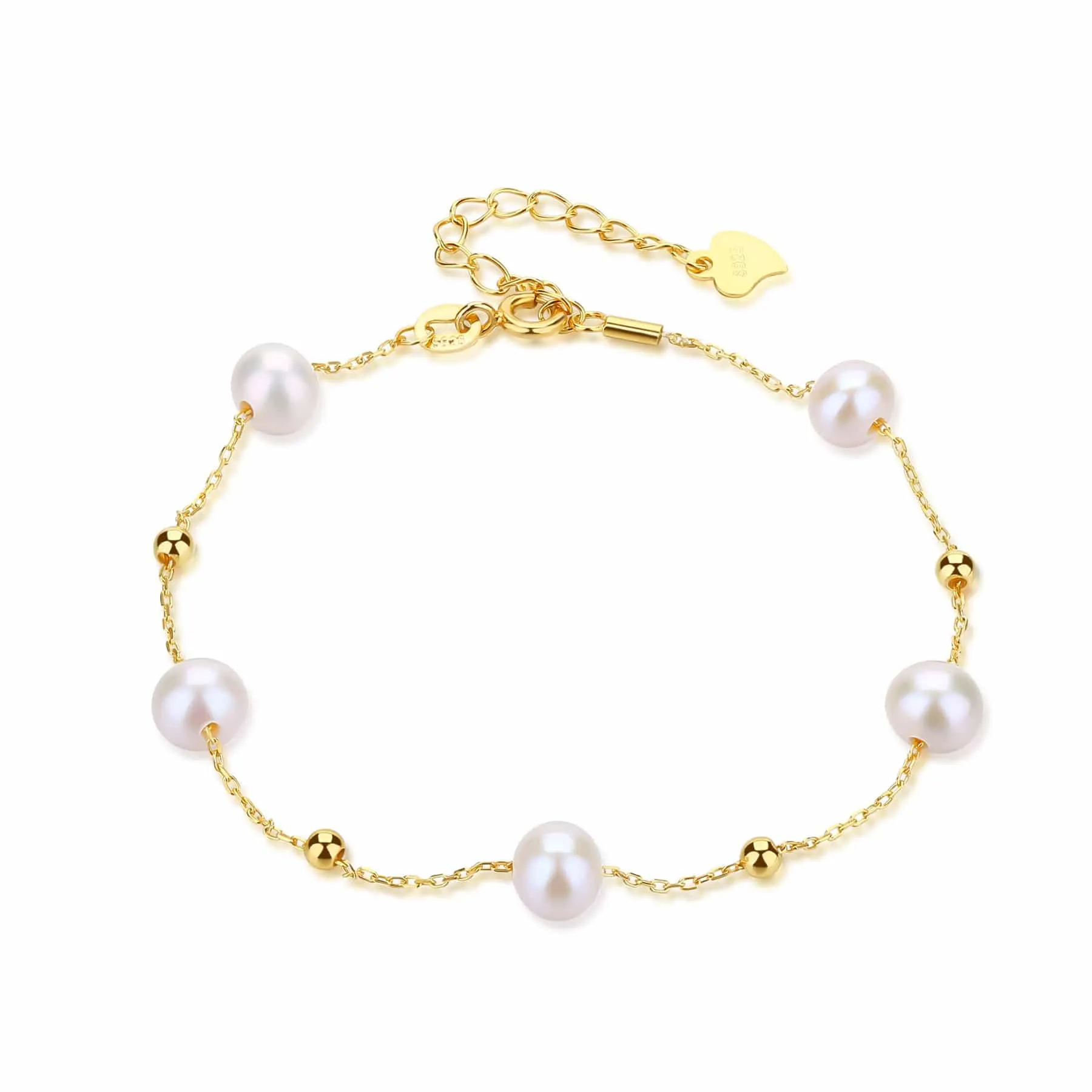 Jessica Pearl Necklace and Bracelet Set in Gold Vermeil or Silver