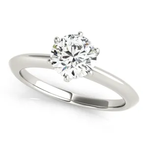 Knife Edge 6 Prong Silver & CZ Proposal Ring