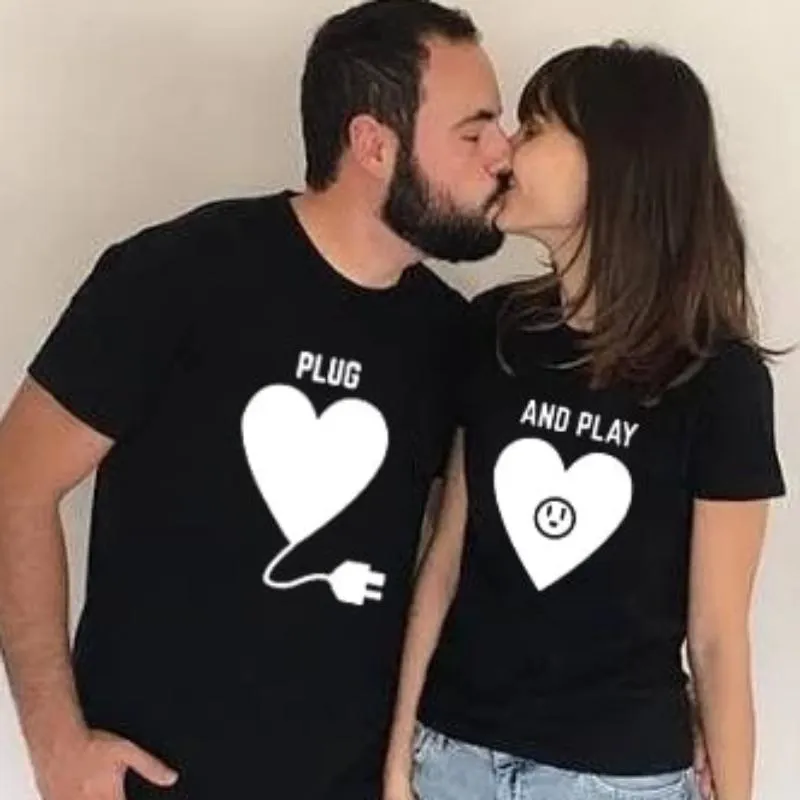 Love Plug and Play Matching Couple Tees