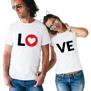 Lovers Love Letter Print Matching Couple Tees