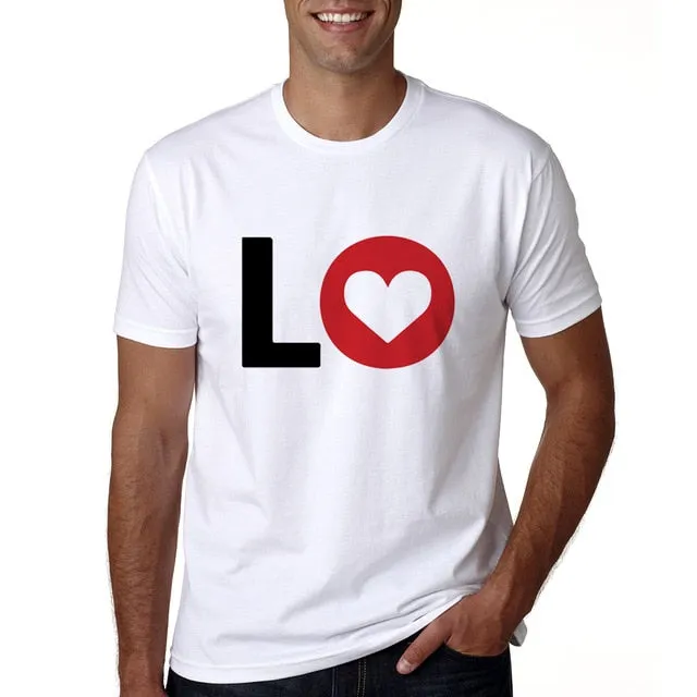 Lovers Love Letter Print Matching Couple Tees