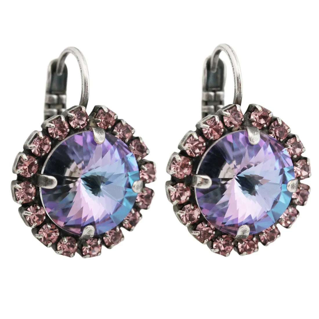 Mariana "Prism Pastel" Silver Plated Rivoli Statement Crystal Earrings, 1137/1R 2231VL