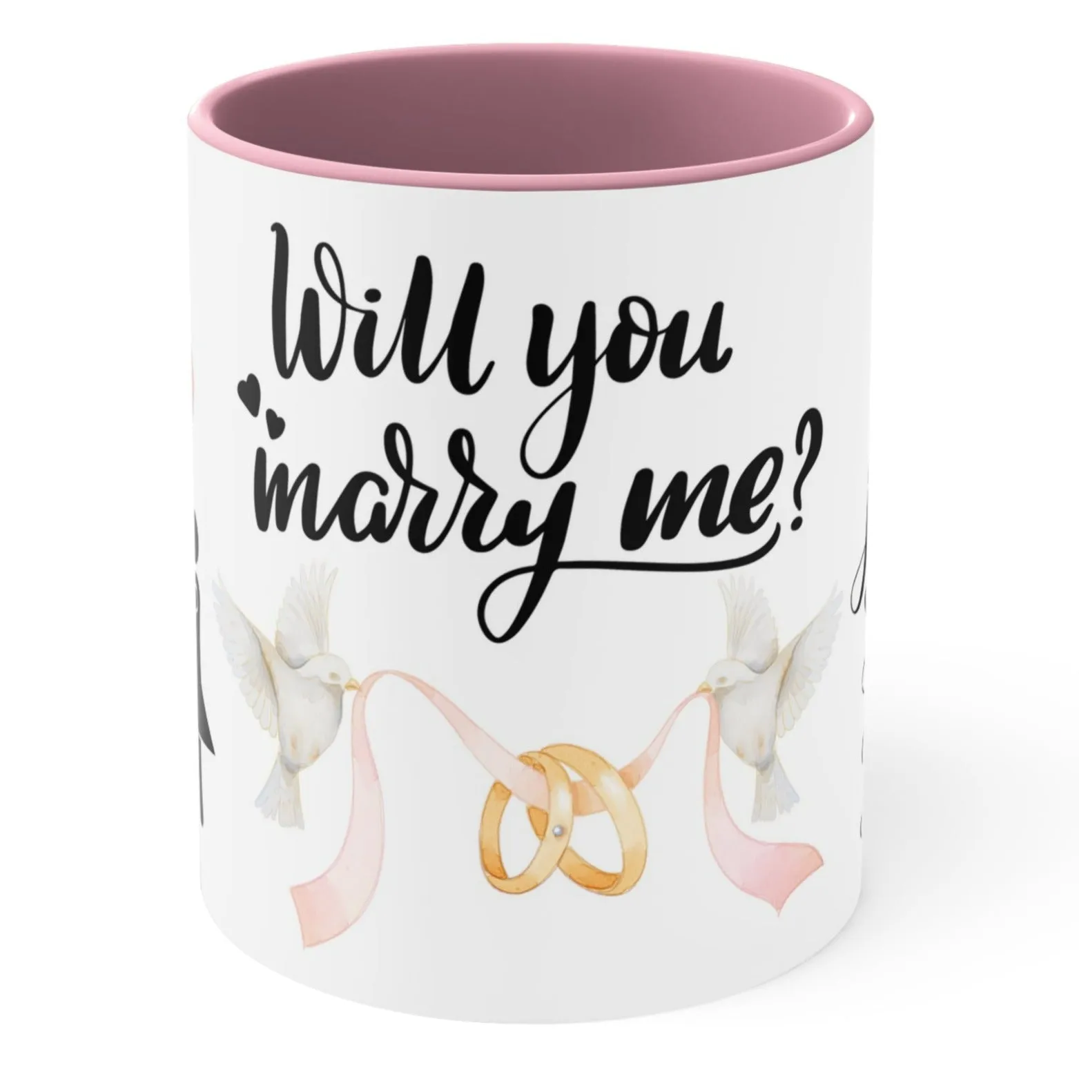 MARRIAGE PROPOSAL MUG - Will You Marry Me? Mug - Pink Accent - Mugscity - Free Shipping