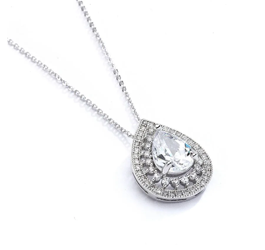 Micro Pave Cubic Zirconia Bridal Pendant