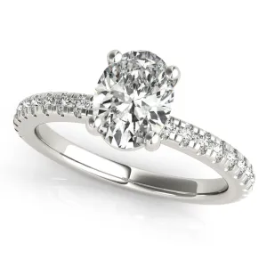 Oval Pave Band Stirling Silver & CZ Proposal Ring