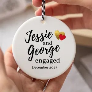 Personalised Engagement Ceramic Keepsake Gold Heart