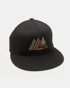 Retro Mountain Black Hat