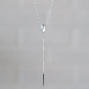 Rose Cut Moonstone Selene Silver Lariat