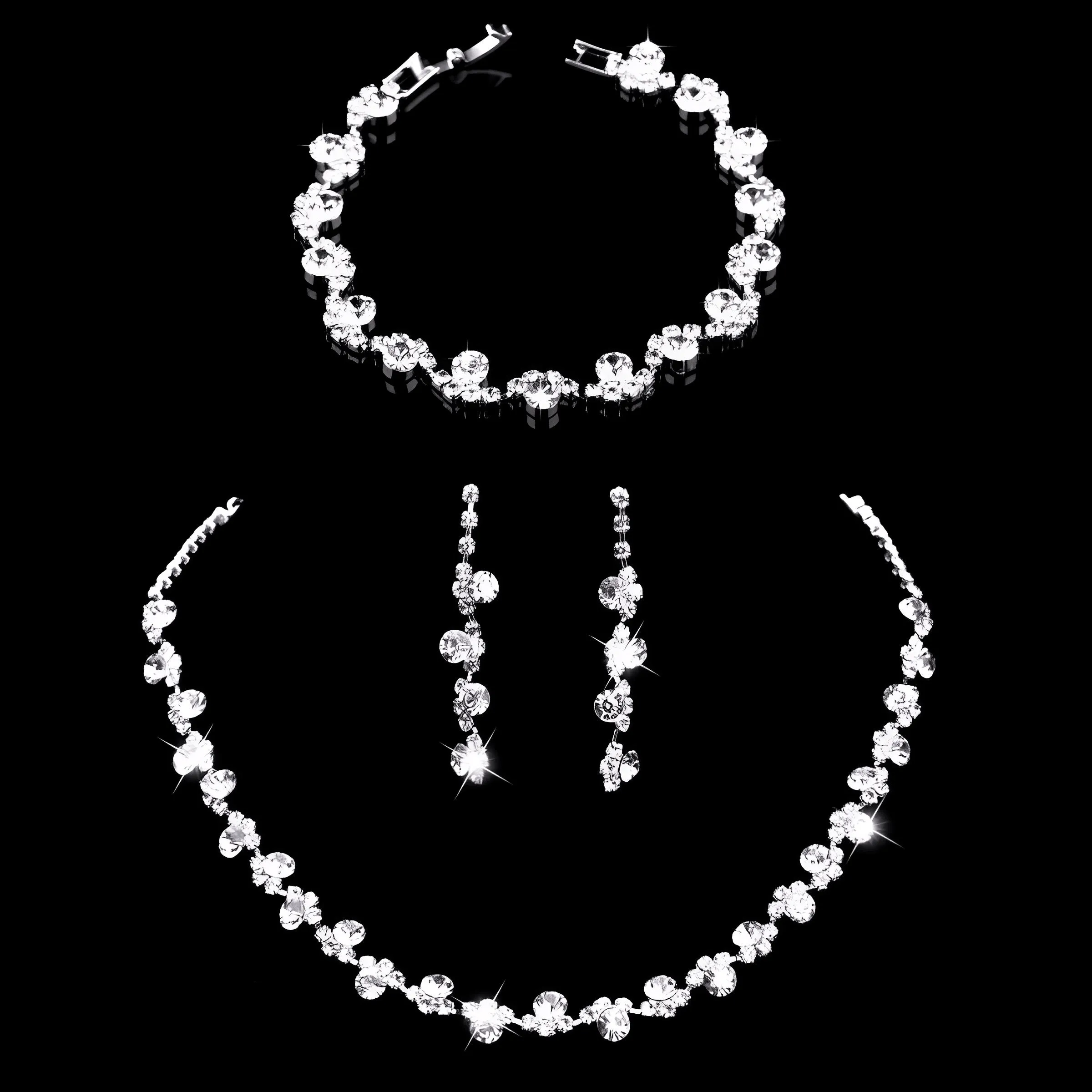 Silver Rhinestone Crystal Bridal Jewelry Sets for Women - 20 Sets To Choose From!