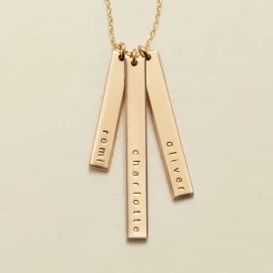 Skinny Vertical Bar Necklace - Triple | Final Sale