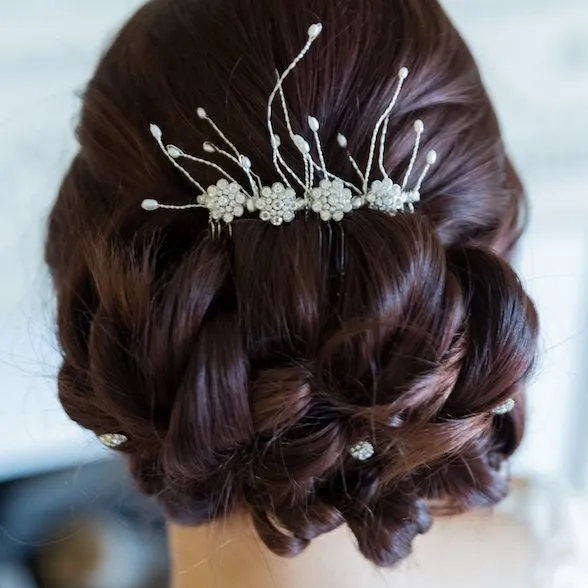 Stella Bridal Sparkly Button Hair Pins