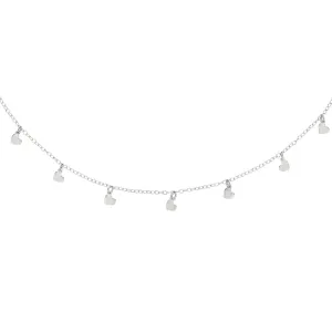 Sterling Silver  40-45 cm Drop Heart Necklace