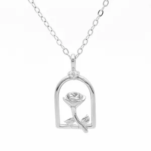 Sterling Silver Rose Necklace