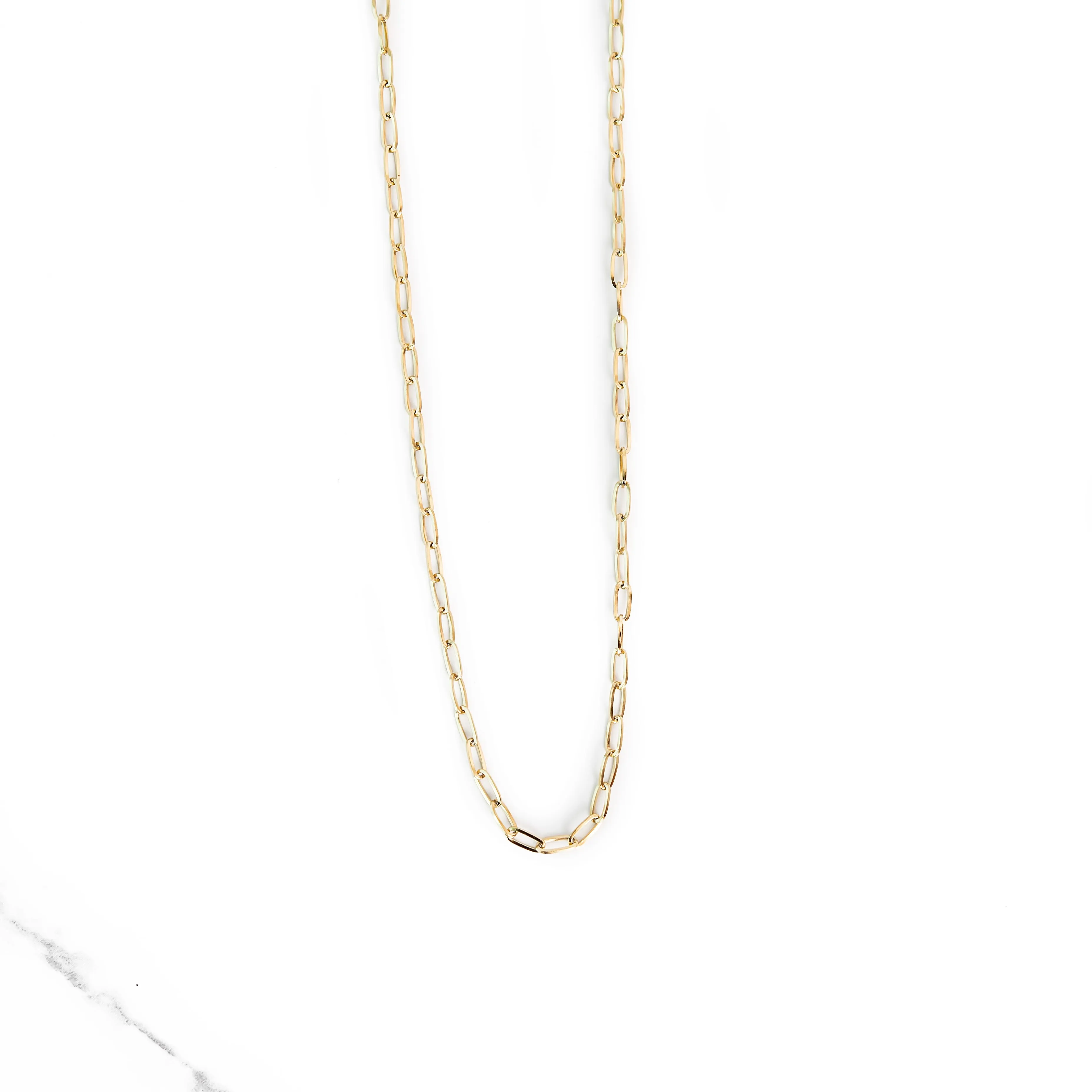 Thin Paper Clip Chain Necklace