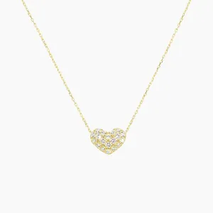 Valentina Pave Heart Necklace (Gold)