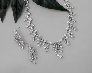 Vine Drops CZ Birdal Necklace Set