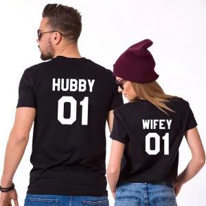 Wifey & Hubby 01 Matching Couple Tees